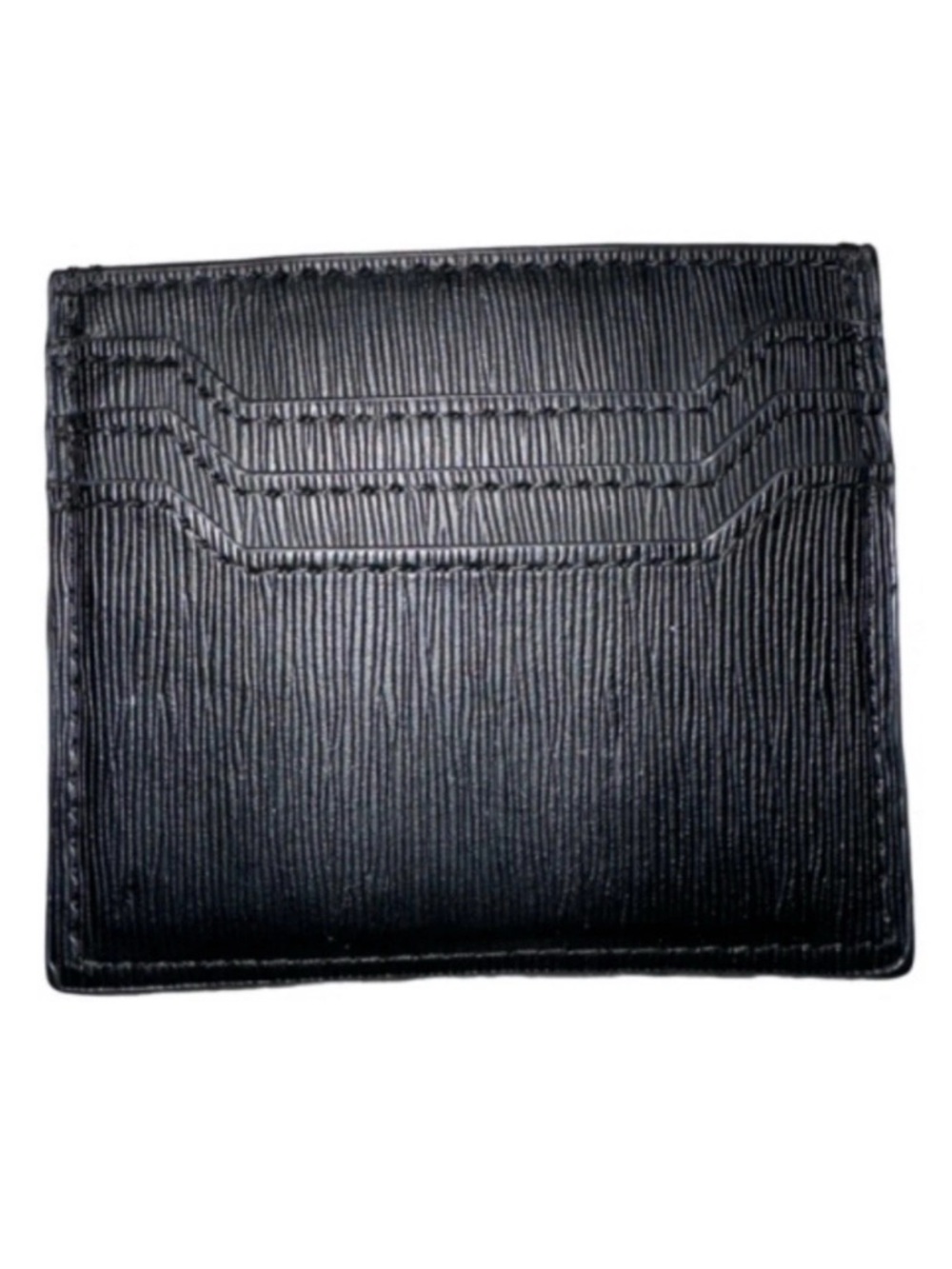 Zara Solid All Black Credit Card Holder With ID Window Basic Card Case Classic